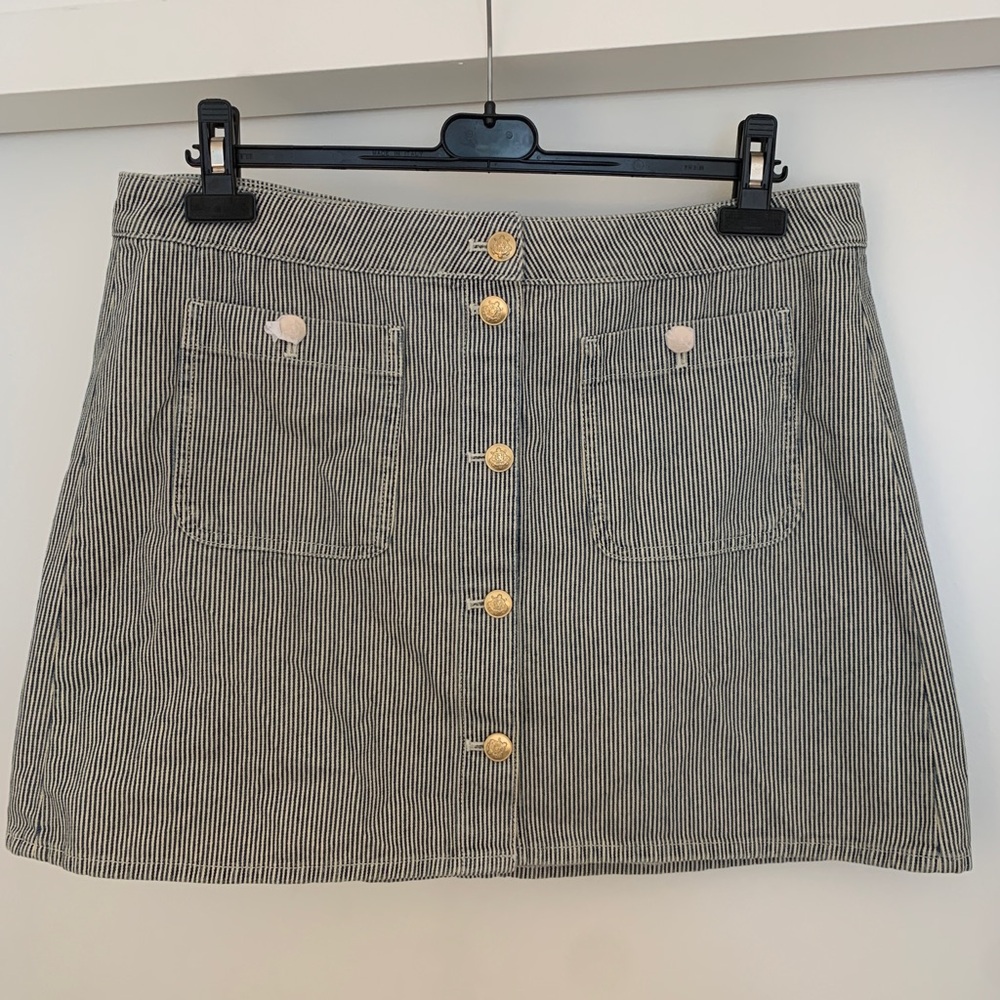 JCrew Striped Denim Mini Skirt - Picture 2 of 8